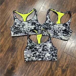 Champion Sports Bra - Camo Black, Gray, and Yellow Lot of 3